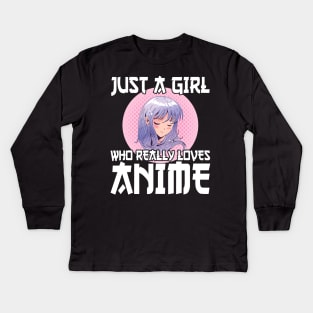 Anime Girl Merch Otaku Kids Long Sleeve T-Shirt